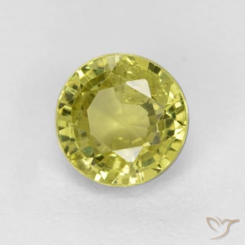 0.54ct 天然 绿黄色 钙铝榴石石榴石, 圆形的, VS-SI