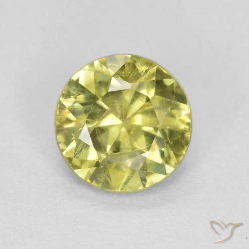 0.48ct 天然 浅绿黄色 钙铝榴石石榴石, 圆形的, VS-SI