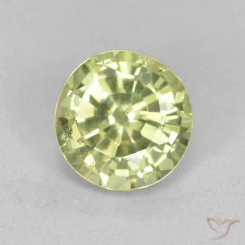 0.55ct 天然 浅绿黄色 钙铝榴石石榴石, 圆形的, VS