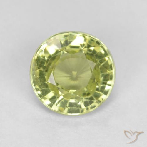 0.51ct 天然 黄绿色 钙铝榴石石榴石, 圆形的, VS