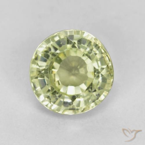 0.51ct 天然 浅绿黄色 钙铝榴石石榴石, 圆形的, VS