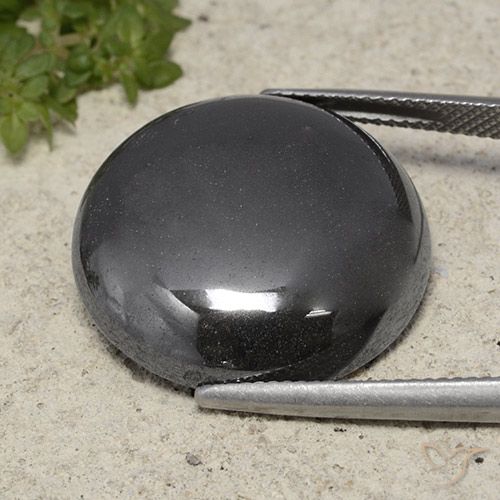 37.89ct 天然 黑灰色 赤铁矿, 圆形的, 不透明