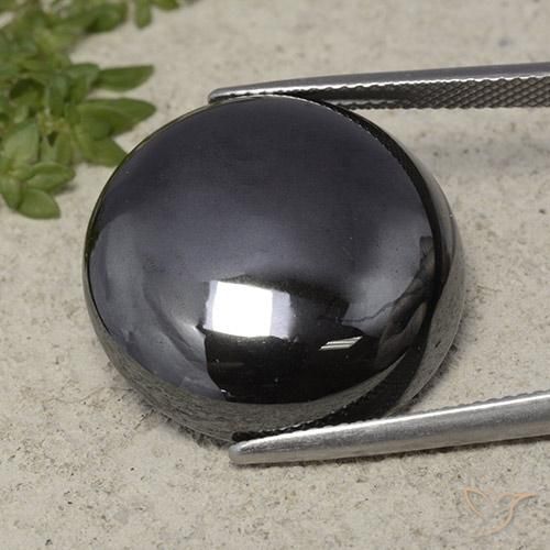 41.15ct 天然 黑灰色 赤铁矿, 圆形的, 不透明
