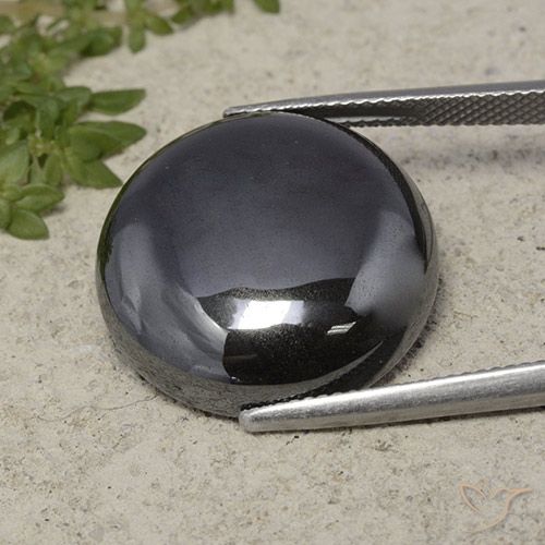 33.27ct 天然 黑灰色 赤铁矿, 圆形的, 不透明