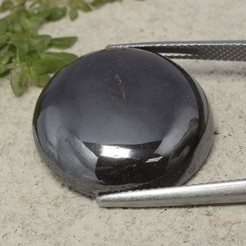 39.79ct 天然 黑灰色 赤铁矿, 圆形的, 不透明