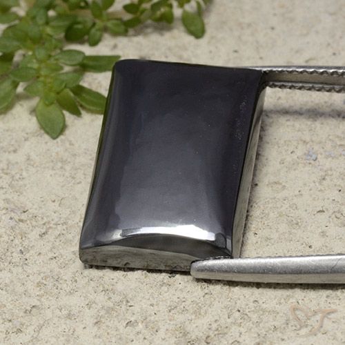 22.13ct 天然 黑灰色 赤铁矿, 狭长方形, 不透明