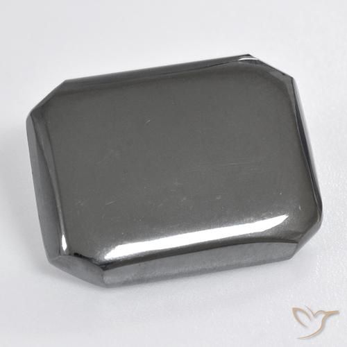18.98ct 天然 中灰色 赤铁矿, 祖母绿式切割, 不透明