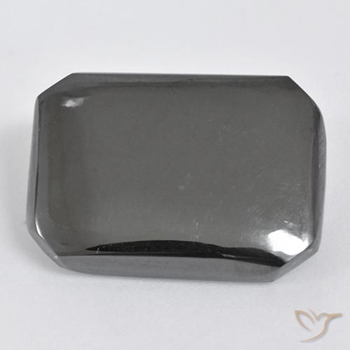 19.55ct 天然 银灰色 赤铁矿, 祖母绿式切割, 不透明