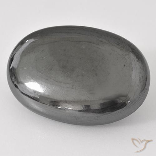 31.18ct 天然 中灰色 赤铁矿, 椭圆形, 不透明