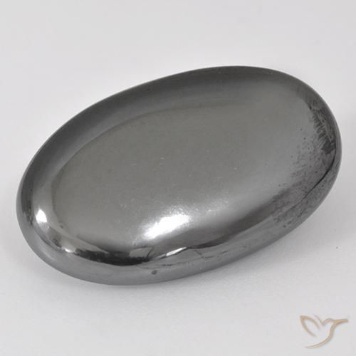 27.13ct 天然 中灰色 赤铁矿, 椭圆形, 不透明