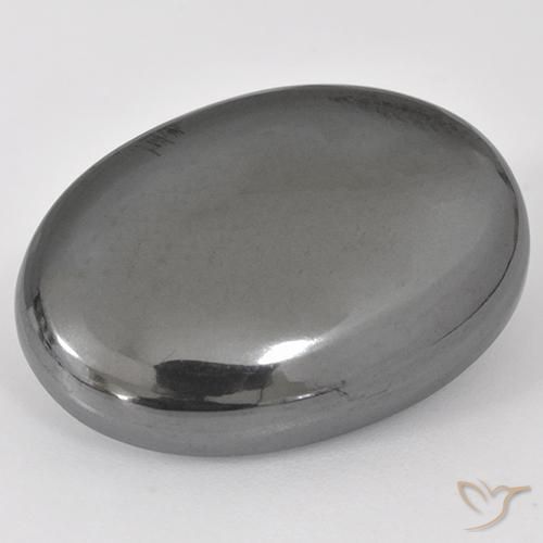 32.02ct 天然 中灰色 赤铁矿, 椭圆形, 不透明