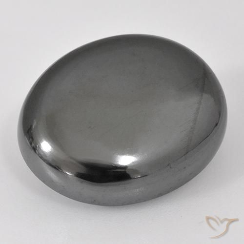 25.50ct 天然 银灰色 赤铁矿, 椭圆形, 不透明