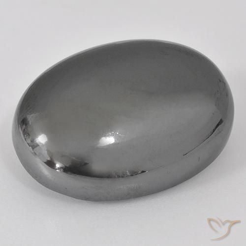 41.28ct 天然 银灰色 赤铁矿, 椭圆形, 不透明
