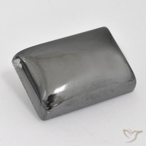 13.85克拉天然灰色赤铁矿，长方形切工，15.2×10.5毫米，不透明