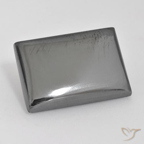 20.24ct 天然 银灰色 赤铁矿, 狭长方形, 不透明