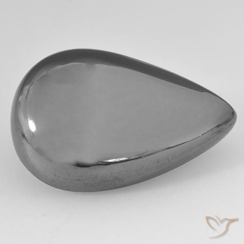 25.28ct 天然 中灰色 赤铁矿, 梨形, 不透明