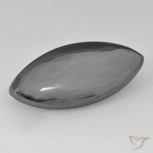 14.12ct 天然 中灰色 赤铁矿, 榄尖形, 不透明
