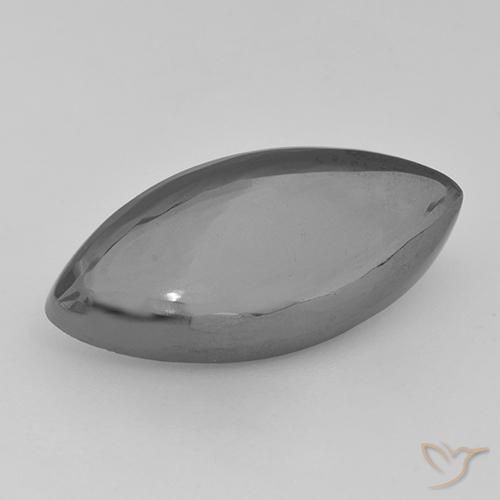 19.46ct 天然 银灰色 赤铁矿, 榄尖形, 不透明