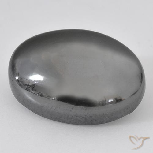 33.07ct 天然 银灰色 赤铁矿, 椭圆形, 不透明