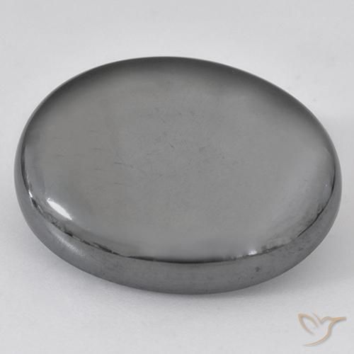 33.59ct 天然 银灰色 赤铁矿, 椭圆形, 不透明