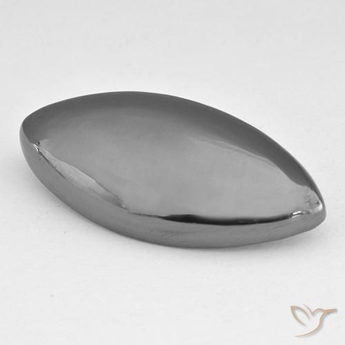 30.85ct 天然 银灰色 赤铁矿, 榄尖形, 不透明