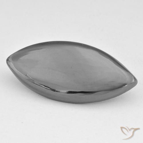 18.06ct 天然 银灰色 赤铁矿, 榄尖形, 不透明