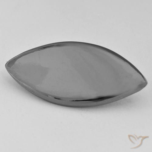 13.62克拉天然灰色赤铁矿，马眼形，26.8×12.2毫米，不透明
