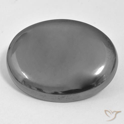 35.72ct 天然 银灰色 赤铁矿, 椭圆形, 不透明