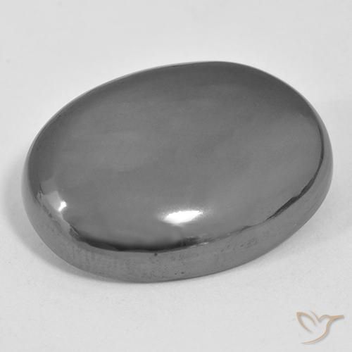 38.02ct 天然 中灰色 赤铁矿, 椭圆形, 不透明