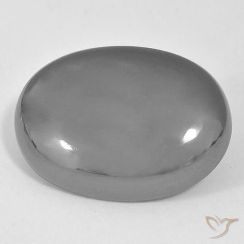 36.77ct 天然 银灰色 赤铁矿, 椭圆形, 不透明