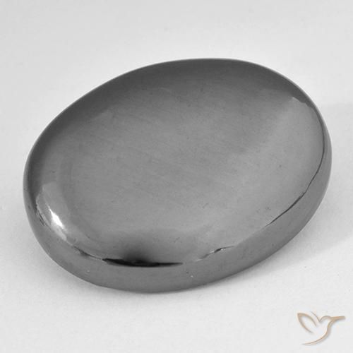29.51ct 天然 中灰色 赤铁矿, 椭圆形, 不透明