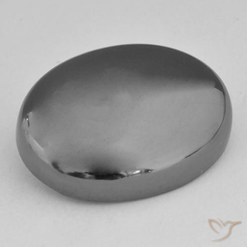 31.44ct 天然 银灰色 赤铁矿, 椭圆形, 不透明