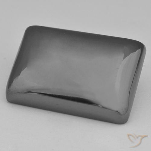 33.48克拉天然灰色赤铁矿，长方形切工，21.6×15毫米，不透明