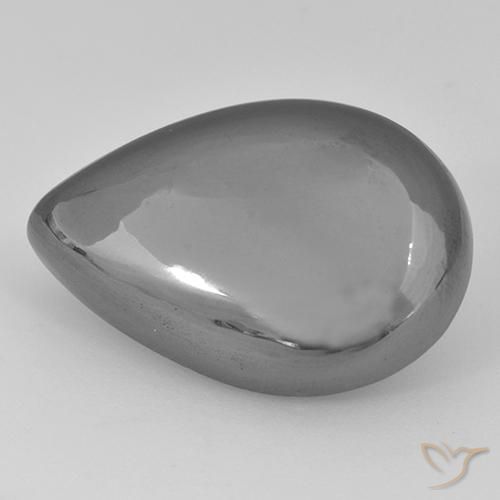 40.28ct 天然 银灰色 赤铁矿, 梨形, 不透明