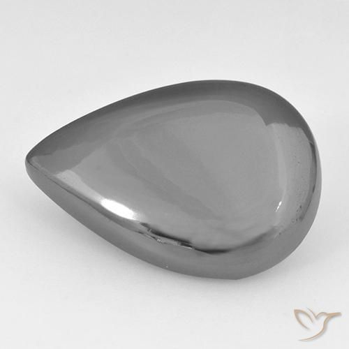 28.42ct 天然 银灰色 赤铁矿, 梨形, 不透明