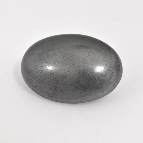 7.24克拉天然灰色赤铁矿，椭圆形切割，13.9×9.8毫米，不透明