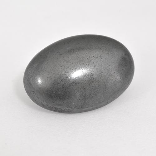 7.24克拉天然灰色赤铁矿，椭圆形切割，13.9×9.8毫米，不透明