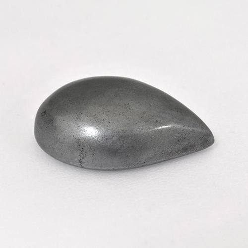 7.86克拉天然灰色赤铁矿，梨形，14.1×9.5毫米，不透明