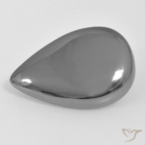 27.45ct 天然 中灰色 赤铁矿, 梨形, 不透明