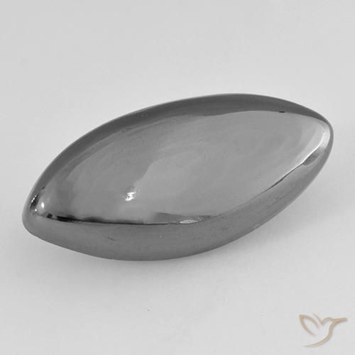 19.72ct 天然 银灰色 赤铁矿, 榄尖形, 不透明