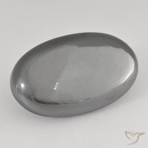 31.84ct 天然 中灰色 赤铁矿, 椭圆形, 不透明
