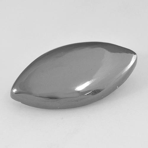 11.33克拉天然灰色赤铁矿，马眼形，20.5×10毫米，不透明