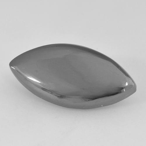 11.33克拉天然灰色赤铁矿，马眼形，20.5×10毫米，不透明