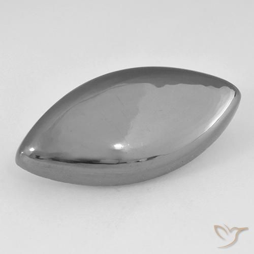 18.77ct 天然 银灰色 赤铁矿, 榄尖形, 不透明