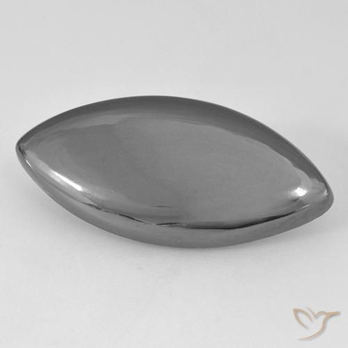 16.63ct 天然 银灰色 赤铁矿, 榄尖形, 不透明