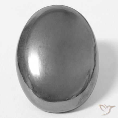 41.66ct 天然 银灰色 赤铁矿, 椭圆形, 不透明