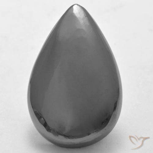 27.12ct 天然 银灰色 赤铁矿, 梨形, 不透明