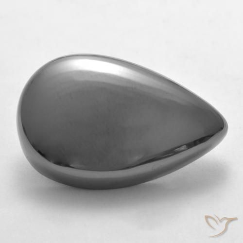 28.17ct 天然 中灰色 赤铁矿, 梨形, 不透明