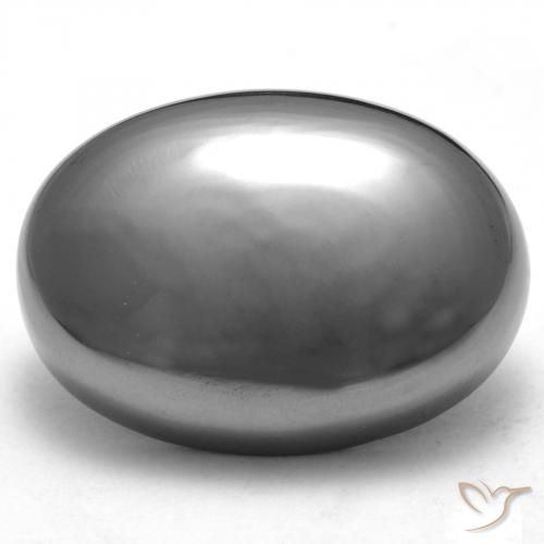 29.63ct 天然 银灰色 赤铁矿, 椭圆形, 不透明