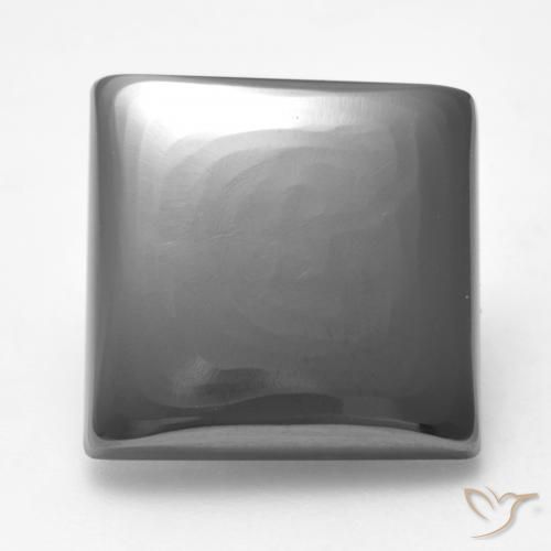 18.53ct 天然 银灰色 赤铁矿, 正方形, 不透明